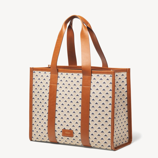 Henley Tote Jacquard Canvas & Smooth Tan