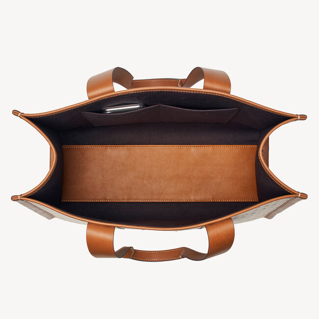 Henley Tote Jacquard Canvas & Smooth Tan