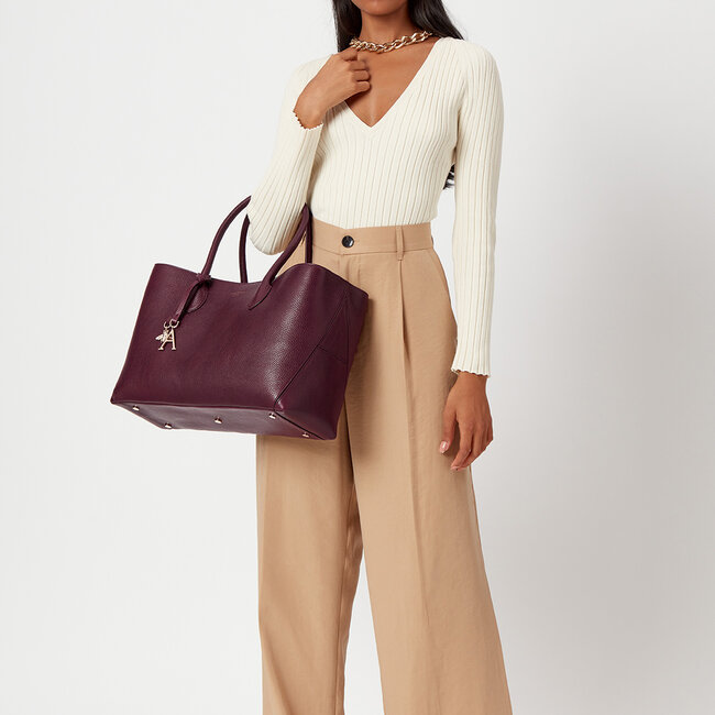 London Tote Burgundy Pebble