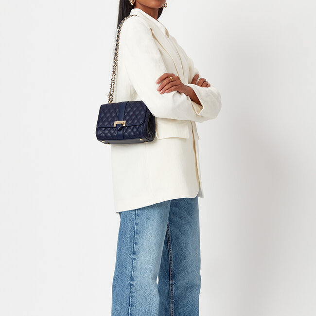 Lottie Bag Navy Quilted Kaviar