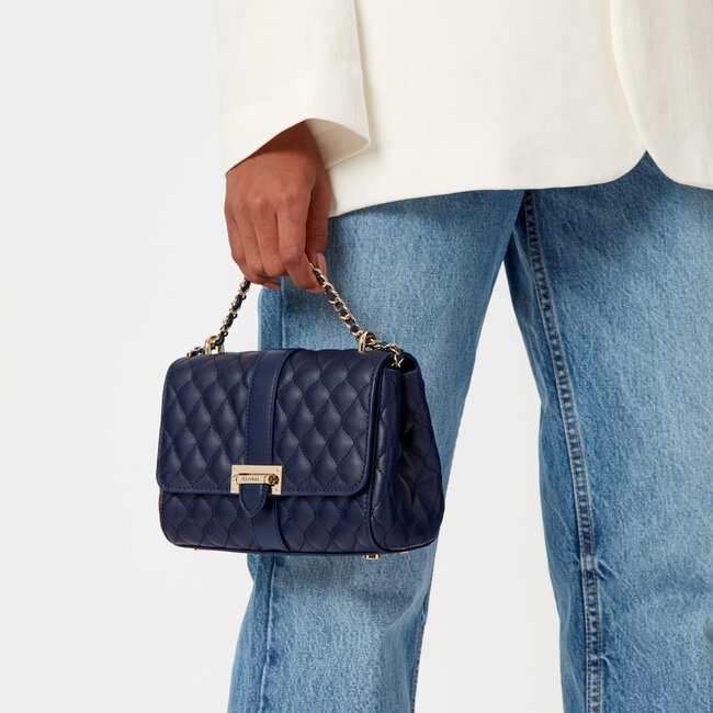 Lottie Bag Navy Quilted Kaviar