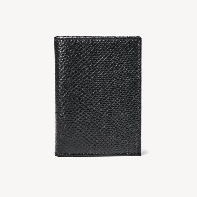 Double Fold Credit Card Case Black Lizard