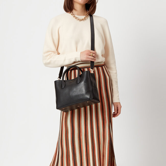 Midi London Tote Black Pebble