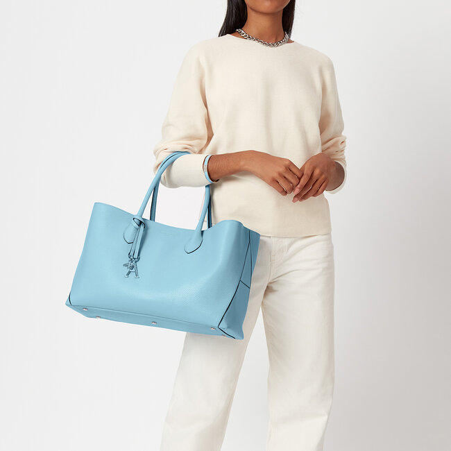 London Tote Azure Blue Pebble