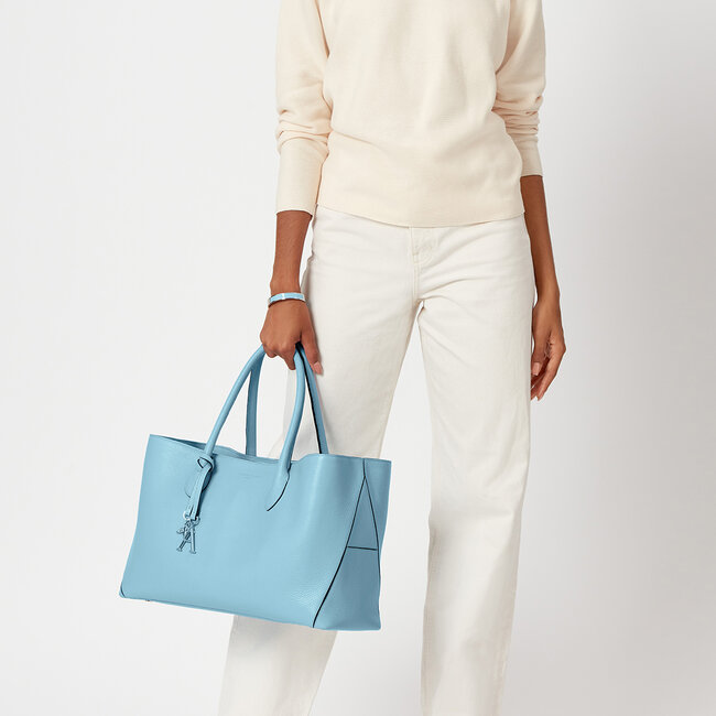 London Tote Azure Blue Pebble
