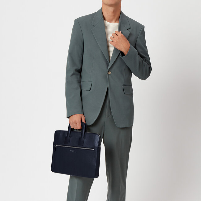 Connaught Document Case Navy Saffiano