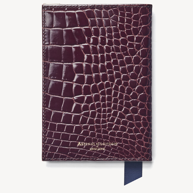 Passport Cover Bordeaux Patent Croc