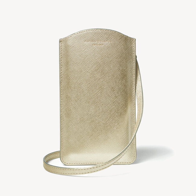 London Phone Case Gold Saffiano