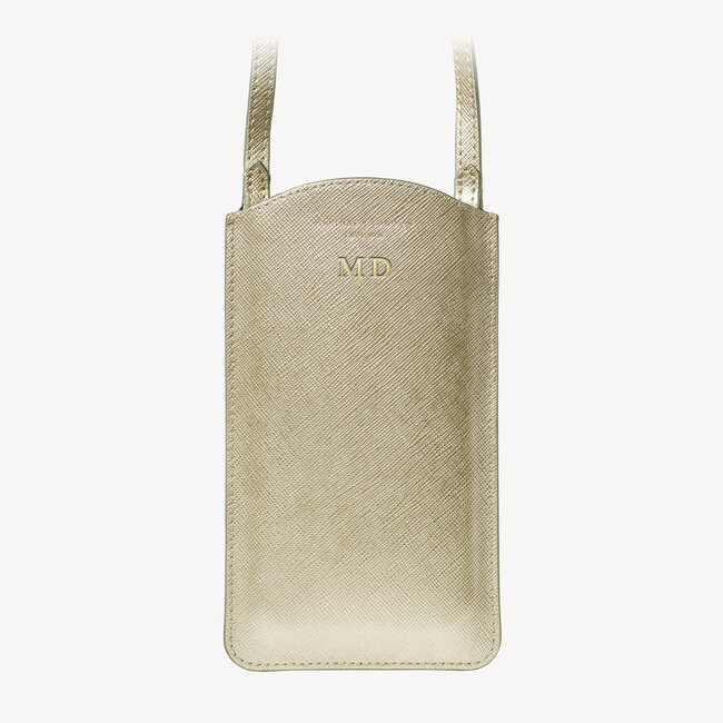 London Phone Case Gold Saffiano