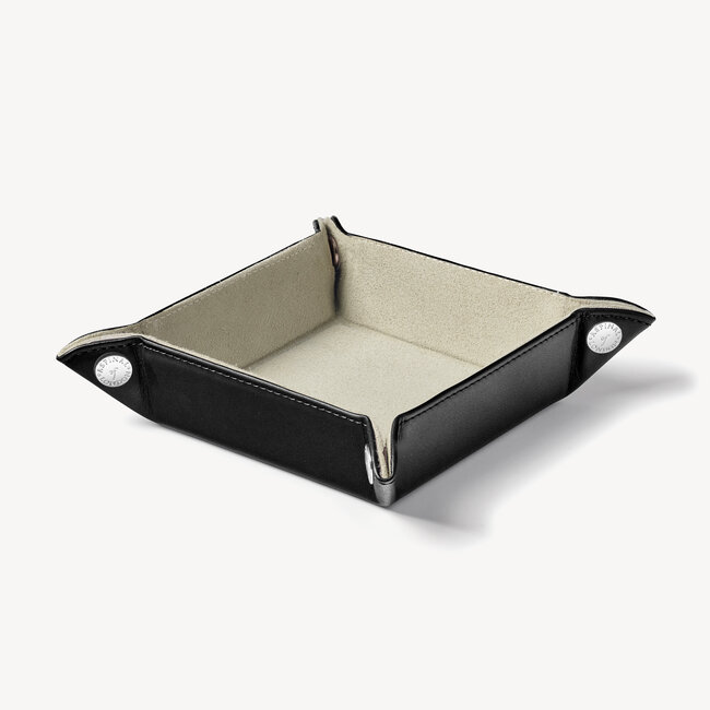 Mini Tidy Tray Smooth Black & Stone Suede