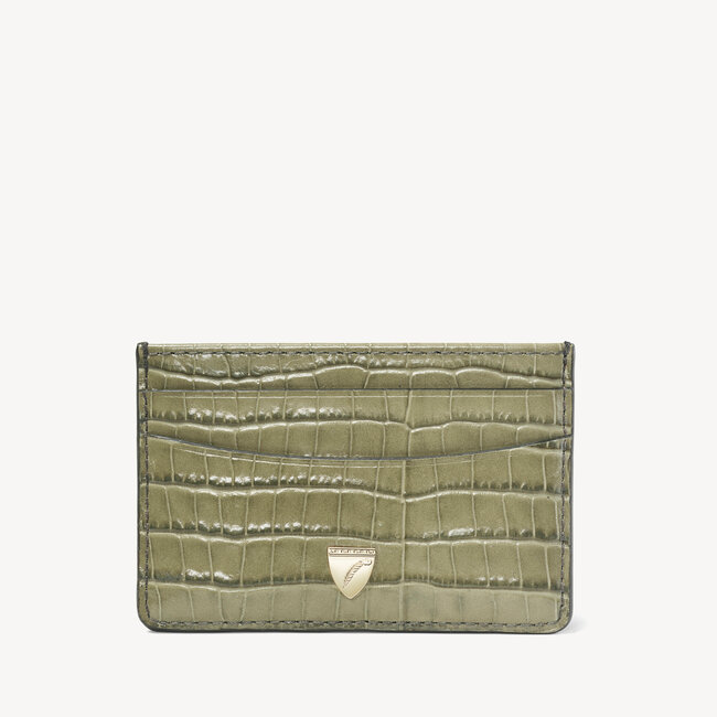 Slim Credit Card Holder Deep Shine Fern Small Croc