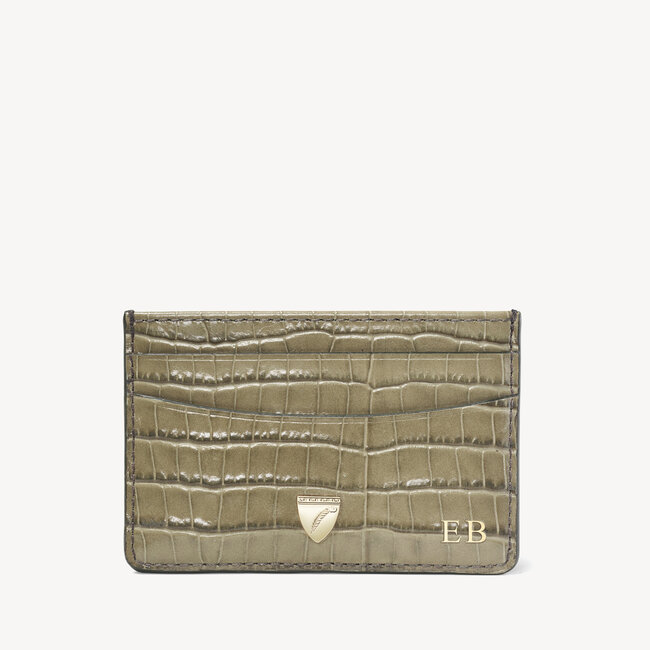 Slim Credit Card Holder Deep Shine Fern Small Croc
