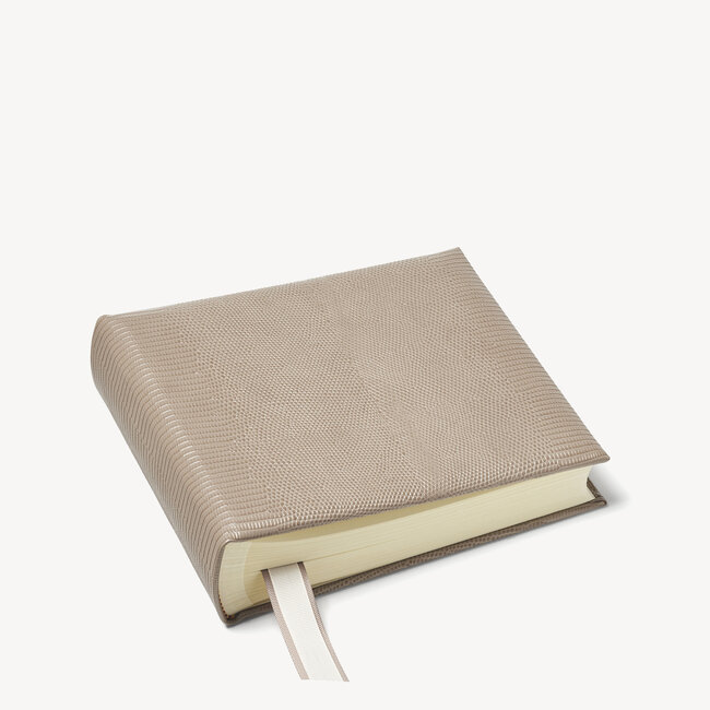8-inch Lizard Print Leather Photo Album Latte Lizard