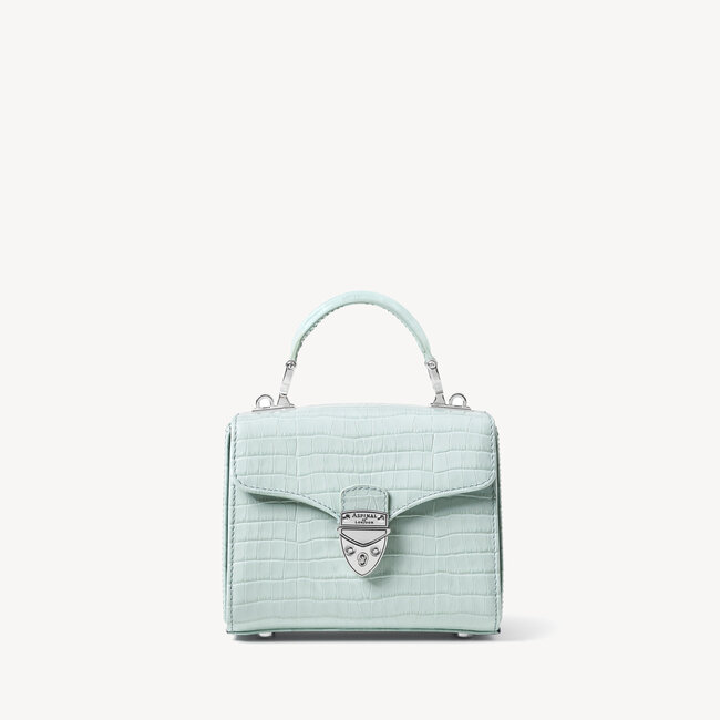Mini Mayfair Bag Deep Shine Pool Blue Small Croc