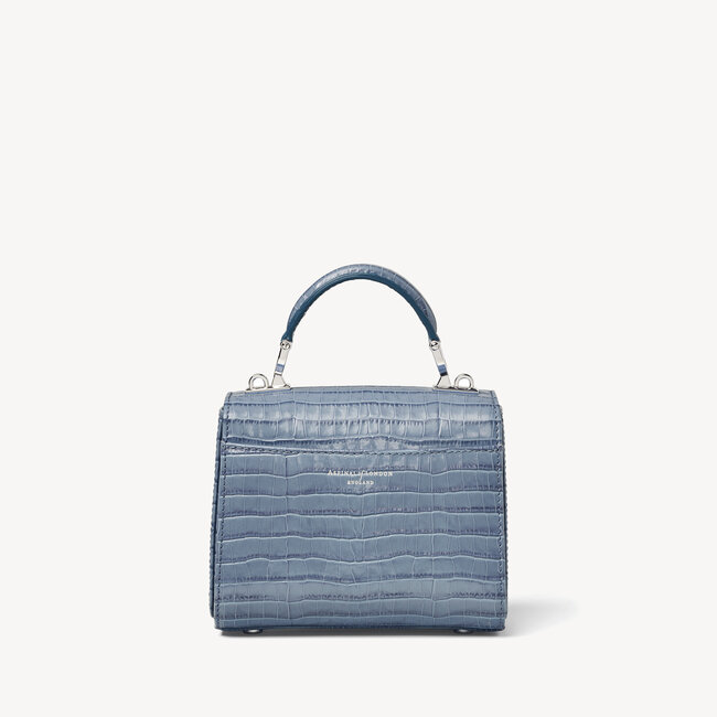 Mini Mayfair Bag Deep Shine Heritage Blue Small Croc