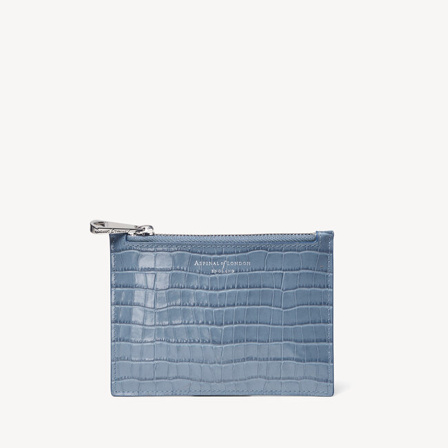 Small Essential Flat Pouch Deep Shine Heritage Blue Small Croc