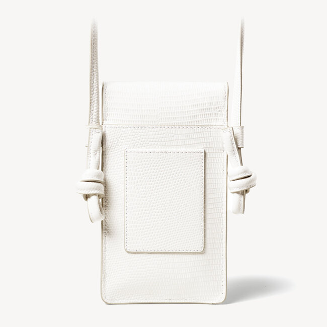 Ella Phone Pouch White Lizard