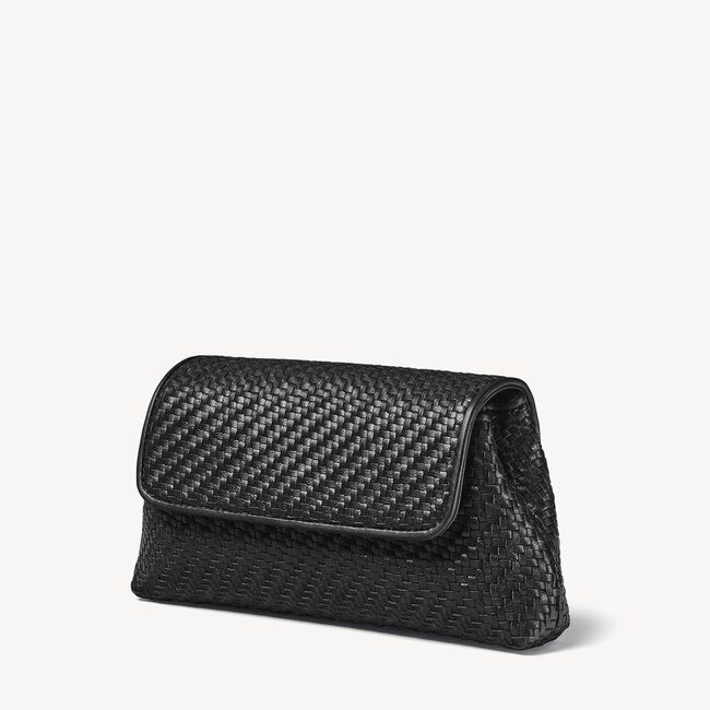 Evening Clutch Black Woven Leather