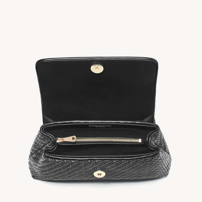 Evening Clutch Black Woven Leather