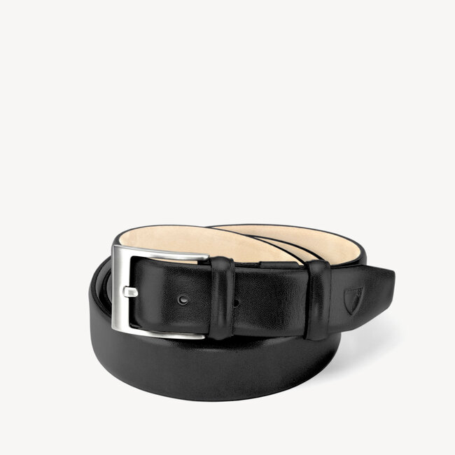 Men's Black Leather Belt | Aspinal of London