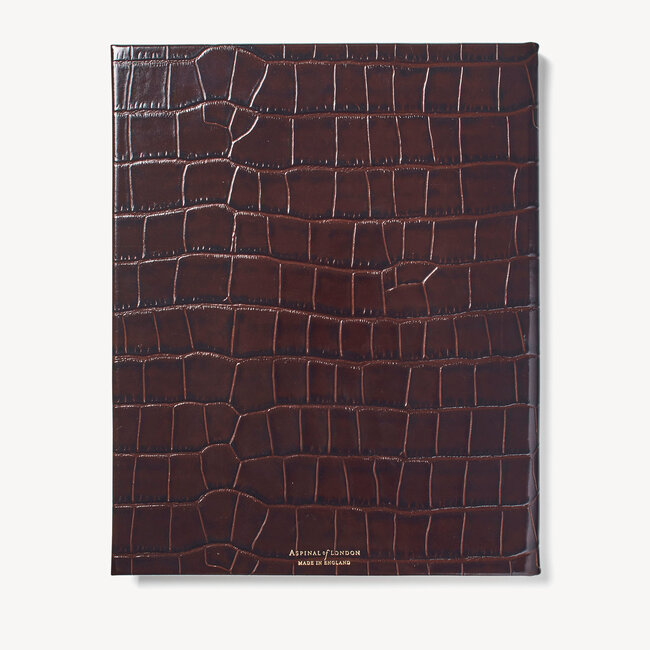2024 A4 Week to View Leather Diary Deep Shine Amazon Brown Croc