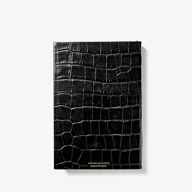 2024 A5 Day to Page Leather Diary Deep Shine Black Croc
