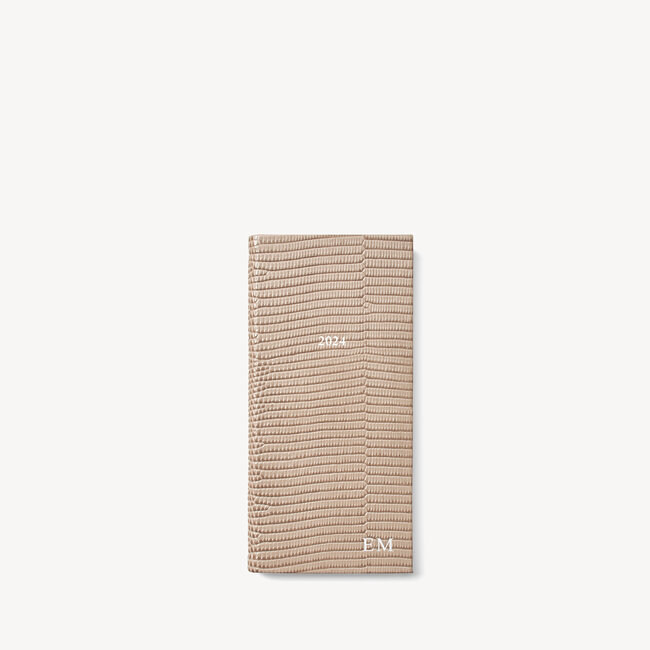 2024 Slim Pocket Leather Diary Latte Lizard