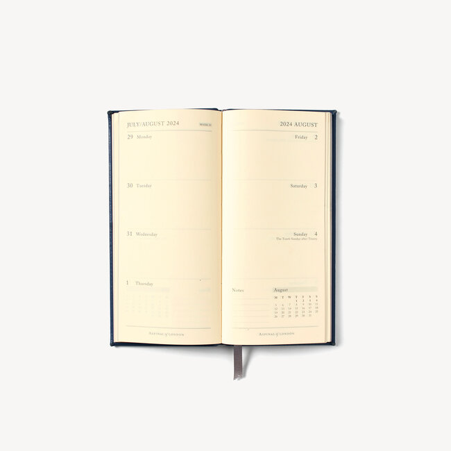 2024 Slim Pocket Leather Diary Deep Shine Heritage Blue Small Croc