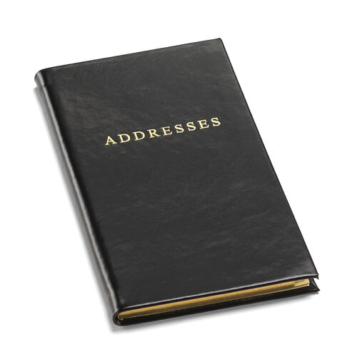 Slim Pocket Address Book in Smooth Black Aspinal of London