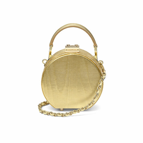 Giles x Aspinal Gold Micro Hat Box Bag Aspinal of London