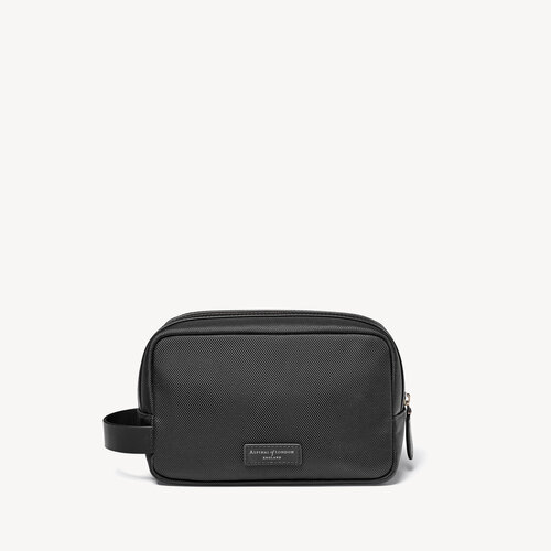 Men's Wash Bag in Black Nylon Aspinal of London