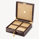 Four Piece Watch Box Deep Shine Amazon Brown Croc