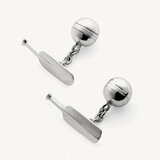 Sterling Silver Cricket Bat & Ball Cufflinks Sterling Silver 925