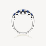 Aspinal Heart Ring Sapphire & Diamonds set in 18ct White Gold