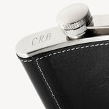 Classic 5oz Leather Hip Flask Smooth Black