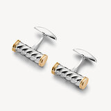 Sterling Silver & Gold Plated Barrel Cufflinks Sterling Silver 925 & Gold Plated