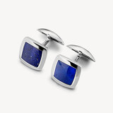 Sterling Silver Square Cufflinks Lapis & Sterling Silver 925