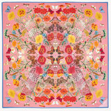 Botanical 'A' Silk Scarf Dusky Pink Pure Silk