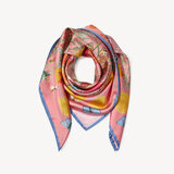 Botanical 'A' Silk Scarf Dusky Pink Pure Silk