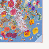 Botanical 'A' Silk Scarf Bluebird Pure Silk