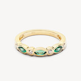 Selene Ring Emerald & Diamonds set in 18ct Gold