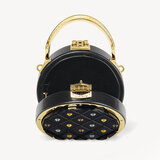 Micro Hat Box Jet Crystals & Diamond Cut Black Acrylic