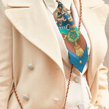 Aspinal Signature Silk Neck Bow Teal Pure Silk
