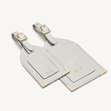 Travel Collection with Removable Inserts Light Grey Saffiano
