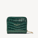 Slim Mini Continental Purse Evergreen Patent Croc