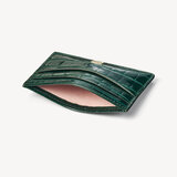 Slim Credit Card Holder Evergreen Patent Croc