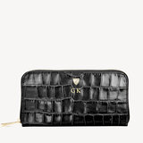 Continental Purse Deep Shine Black Croc