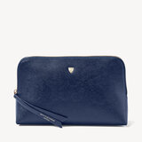Large Essential Cosmetic Case Navy Saffiano