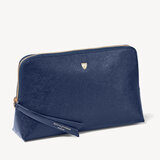 Large Essential Cosmetic Case Navy Saffiano
