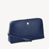 Small Essential Cosmetic Case Navy Saffiano